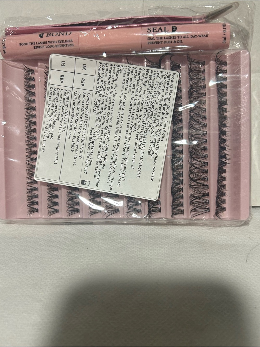 Bond Seal Individual Cluster Lash Kit in Pink